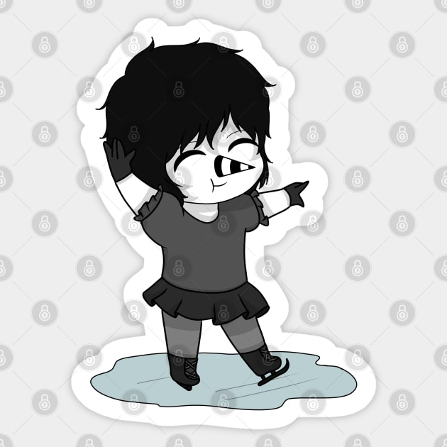 laughing jack ice skates Sticker by LillyTheChibi